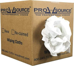 PRO-SOURCE - Cotton Reclaimed Rags - White, Sheeting, Lint Free, 5 Lbs. at 3 to 5 per Pound, Box - Americas Industrial Supply