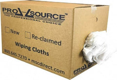 PRO-SOURCE - Cotton Reclaimed Rags - White, Sheeting, Lint Free, 25 Lbs. at 3 to 5 per Pound, Box - Americas Industrial Supply