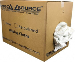 PRO-SOURCE - Cotton Reclaimed Rags - White, Sheeting, Lint Free, 50 Lbs. at 3 to 5 per Pound, Box - Americas Industrial Supply