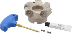 Iscar - 3.37" Cut Diam, 1" Arbor Hole, 0.18" Max Depth of Cut, 50° Indexable Chamfer & Angle Face Mill - 6 Inserts, IQ845 SYHU 07.. Insert, Right Hand Cut, Through Coolant, Series DoveIQMill - Americas Industrial Supply