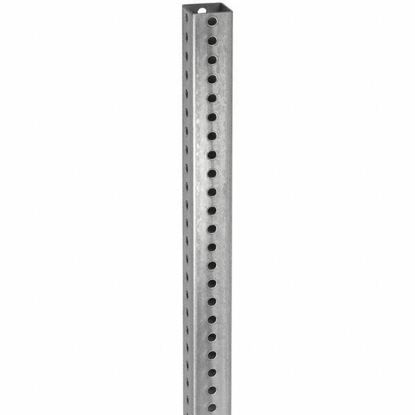 TAPCO - 8' High, Galvanized Traffic Sign Post - Steel, 7/16" Hole Diam, Silver - Americas Industrial Supply