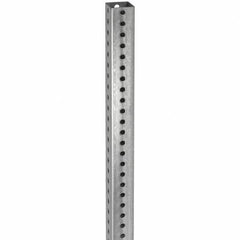 TAPCO - 8' High, Galvanized Traffic Sign Post - Steel, 7/16" Hole Diam, Silver - Americas Industrial Supply