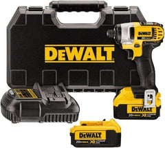 DeWALT - 20 Volt, 1/4" Drive, 117 Ft/Lb Torque, Cordless Impact Driver - Mid-Handle, 2800 RPM, 2 Lithium-Ion Batteries Included - Americas Industrial Supply