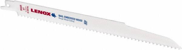 Lenox - 9" Long x 3/4" Thick, Bi-Metal Reciprocating Saw Blade - Straight Profile, 6 TPI, Toothed Edge - Americas Industrial Supply