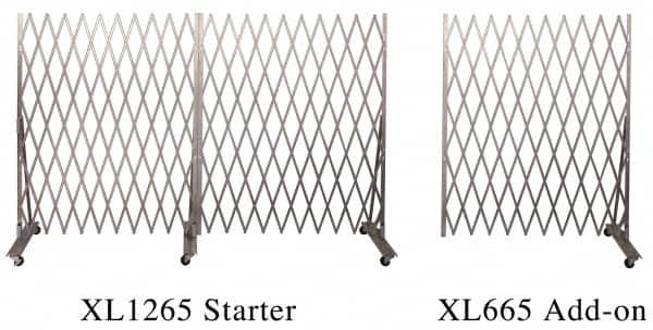 Illinois Engineered Products - 8' High Portable Traffic Control Gate - Galvanized Steel, Silver - Americas Industrial Supply