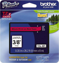 Brother - 3/8" Wide, Red Tape Cassette - For Label Maker - Americas Industrial Supply