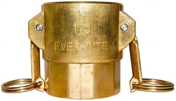 EVER-TITE Coupling Products - 2-1/2" Brass Cam & Groove Suction & Discharge Hose Female Coupler Female NPT Thread - Part D, 2-1/2" Thread, 250 Max psi - Americas Industrial Supply
