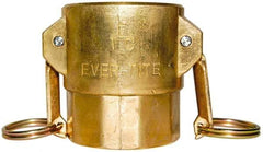 EVER-TITE Coupling Products - 2-1/2" Brass Cam & Groove Suction & Discharge Hose Female Coupler Female NPT Thread - Part D, 2-1/2" Thread, 250 Max psi - Americas Industrial Supply