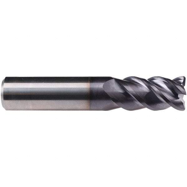 Emuge - 16mm Diam, 40mm LOC, 4 Flute Solid Carbide Roughing & Finishing End Mill - TiAlN Finish, 92mm OAL, 16mm Shank Diam, Cylindrical Shank, 50° Helix, Centercutting, Long Length - Americas Industrial Supply