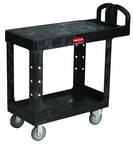 HD Utility Cart 2 shelf (flat) 16 x 30 - Push Handle - Storage compartments, holsters and hooks -- 500 lb capacity - Americas Industrial Supply