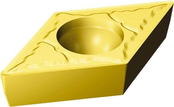 Sandvik Coromant - DCMT32.53 PM Grade 1525 Carbide Turning Insert - TiCN/TiN Finish, 55° Diamond, 3/8" Inscr Circle, 5/32" Thick, 3/64" Corner Radius - Americas Industrial Supply