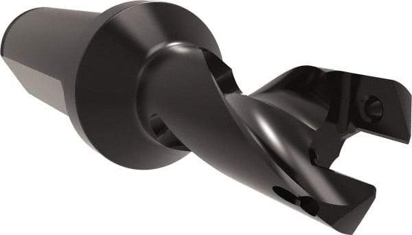 Allied Machine and Engineering - Series 18, 18 to 20mm Diam, 1" Diam Straight Shank with Flange, Helical Flute Spade Drill - 7/8" Max Depth, 2-13/64" Body Length, 4-31/64" OAL, Short Length, Through Coolant - Americas Industrial Supply