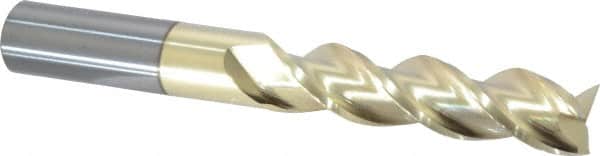 ProMax - 5/8", 2-1/2" LOC, 5/8" Shank Diam, 5" OAL, 3 Flute, Solid Carbide Square End Mill - Single End, ZrN Finish, Spiral Flute, 40° Helix, Centercutting, Right Hand Cut, Right Hand Flute, Series 109 - Americas Industrial Supply