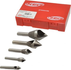Keo - 5 Piece, 5/16 to 1" Head Diam, 60° Included Angle, Single End Countersink Set - Americas Industrial Supply