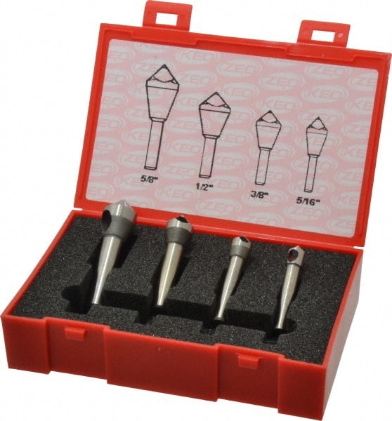 Keo - 4 Piece, 5/16 to 5/8" Head Diam, 90° Included Angle, Single End Countersink Set - Americas Industrial Supply