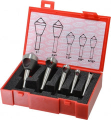 Keo - 5 Piece, 5/16 to 1" Head Diam, 100° Included Angle, Single End Countersink Set - Americas Industrial Supply