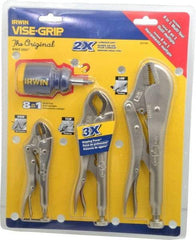 Irwin - 4 Piece Locking Plier Set - Comes in Display Card - Americas Industrial Supply