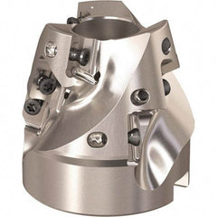 Seco - 2.028" Cut Diam, 3/4" Arbor Hole, 1.191" Max Depth of Cut, 75° Indexable Chamfer & Angle Face Mill - 9 Inserts, XO.. 1204 Insert, Right Hand Cut, 3 Flutes, Through Coolant, Series R220.49 - Americas Industrial Supply