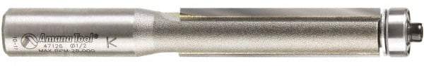 Amana Tool - 1/2" Cut Diam, 2" Length of Cut, 2 Flute Flush Trim Edge Profile Router Bit - Carbide-Tipped, 1/2" Shank Diam, 4-1/4" OAL, Uncoated - Americas Industrial Supply