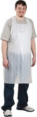 PRO-SAFE - 28" Wide x 46" Long x 1 mil Thick Coat Apron - Polyethylene, White, Waterproof - Americas Industrial Supply