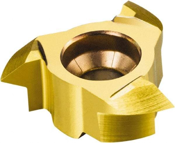 Sandvik Coromant - 327 TH Grade 1025 Carbide Thread Milling Tip Insert - TiCN/TiN Finish, 3 Flutes, 21.7mm Cutting Diam, 2.6mm Depth of Cut, 5.85mm Extension, 0° Helix - Americas Industrial Supply
