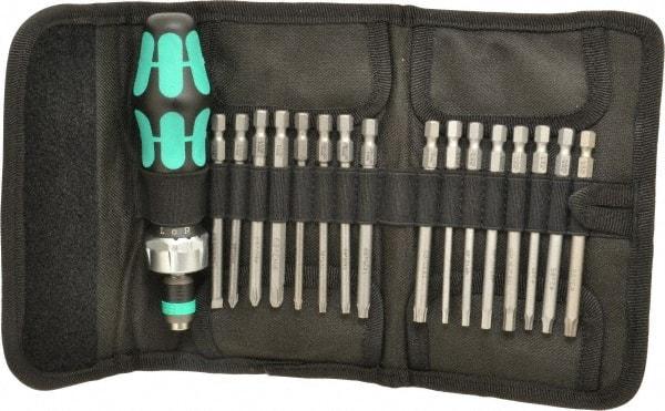 Wera - 17 Piece, Screwdriver Bit and Socket Set - #1, #2 & #3 Phillips - Americas Industrial Supply