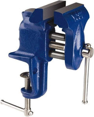 Yost Vises - 2-1/2" Jaw Width, 2-1/4" Opening Capacity, 1-1/4" Throat Depth, Cast Iron Stationary Bench Vise - Clamp-On Base Attachment - Americas Industrial Supply