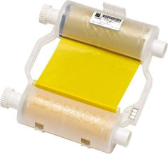 Brady - 4.33" Wide, Yellow & White Resin Ribbon 1 Color Ribbon Cartridge - For BBP30 Label Printer, BBP33 Label Printer, BBP35 Multicolor Sign & Label Printer, BBP37 Color & Cut Sign & Label Printer, BradyPrinter S3100, BBP31 Sign & Label Printer - Americas Industrial Supply
