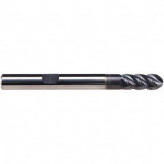 Emuge - 6mm Diam, 13mm LOC, 4 Flute Solid Carbide Ball End Mill - TiAlN Finish, Single End, 57mm OAL, 6mm Shank Diam, Ball Flute - Americas Industrial Supply