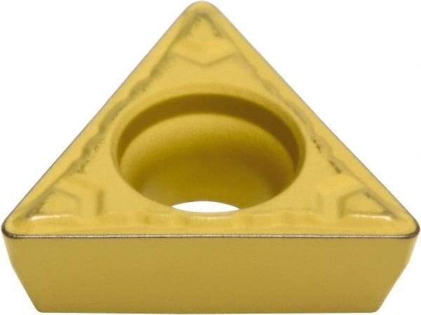 Sumitomo - TPMT331 EMU Grade AC820P Carbide Turning Insert - Al2O3 Finish, 60° Triangle, 3/8" Inscr Circle, 3/16" Thick, 1/64" Corner Radius - Americas Industrial Supply
