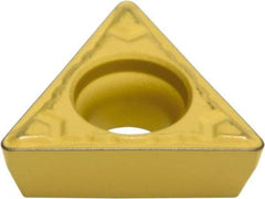 Sumitomo - TPMT331 EMU Grade AC820P Carbide Turning Insert - Al2O3 Finish, 60° Triangle, 3/8" Inscr Circle, 3/16" Thick, 1/64" Corner Radius - Americas Industrial Supply