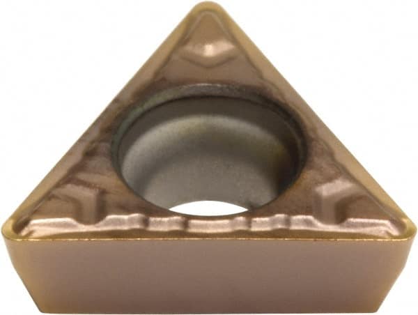 Sumitomo - TPMT221 ELU Grade AC530U Carbide Turning Insert - TiAlN/AlCrN Finish, 60° Triangle, 1/4" Inscr Circle, 1/8" Thick, 1/64" Corner Radius - Americas Industrial Supply
