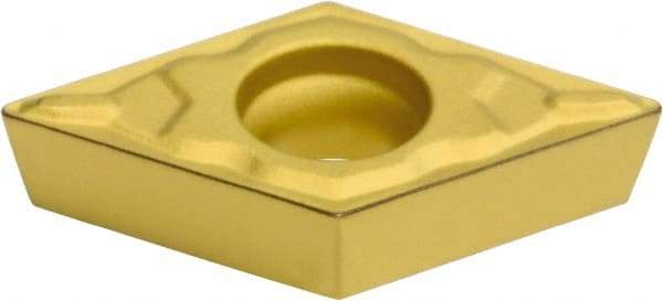 Sumitomo - DCMT32.52 ELU Grade AC820P Carbide Turning Insert - Al2O3 Finish, 55° Diamond, 3/8" Inscr Circle, 5/32" Thick, 1/32" Corner Radius - Americas Industrial Supply