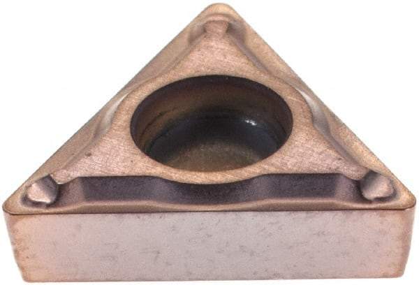 Sumitomo - TCMT21.51 EFP Grade T2000Z Cermet Turning Insert - TiN/AlN Finish, 60° Triangle, 1/4" Inscr Circle, 3/32" Thick, 1/64" Corner Radius - Americas Industrial Supply