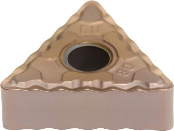 Sumitomo - TNMG331 ELU Grade T3000Z Cermet Turning Insert - TiN/AlN Finish, 60° Triangle, 3/8" Inscr Circle, 3/16" Thick, 1/64" Corner Radius - Americas Industrial Supply