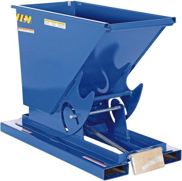 Vestil - 4,000 Lb Load Capacity, 1/4 Cu Yd, Steel Self-Dumping Hopper - 26" Wide x 51-7/8" Long x 38-1/16" High, Blue - Americas Industrial Supply