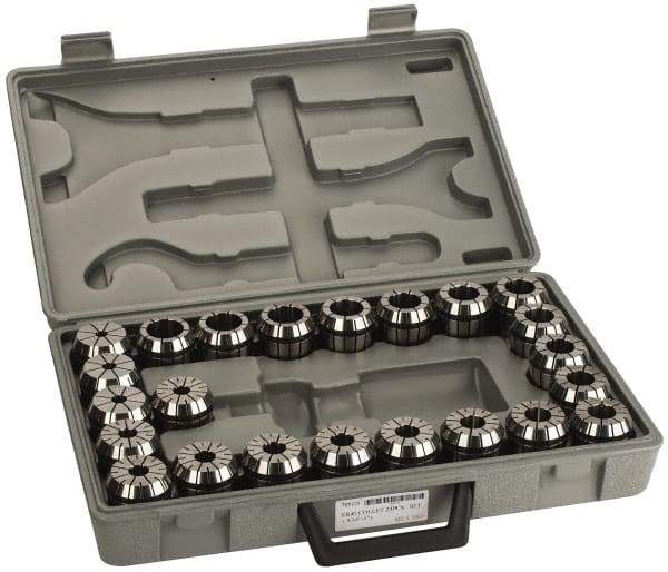 Accupro - 23 Piece, 5/16" to 1" Capacity, ER Collet Set - 0.02mm TIR, Series ER40 - Exact Industrial Supply