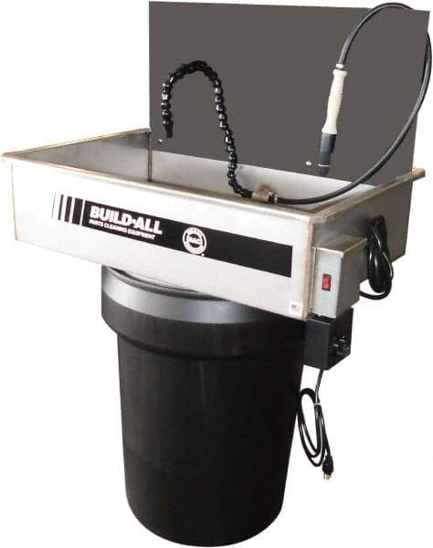 Build-All - Drum Mount Water-Based Parts Washer - 25 Gal Max Operating Capacity, 304 Stainless Steel Tank, 115 Input Volts - Americas Industrial Supply