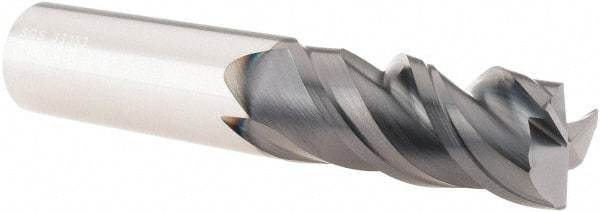 SGS - 3/4", 3 Flute, Single End, Solid Carbide, 0.04" Corner Radius End Mill - 4" OAL, Right Hand Flute, 1-3/4" LOC, Right Hand Cut - Americas Industrial Supply