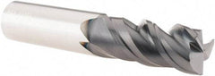 SGS - 3/4", 3 Flute, Single End, Solid Carbide, 0.04" Corner Radius End Mill - 4" OAL, Right Hand Flute, 1-3/4" LOC, Right Hand Cut - Americas Industrial Supply