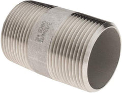 Value Collection - 1-1/4" Pipe x 2-1/2" Long, Grade 304/304L Stainless Steel Pipe Nipple - Welded & Threaded - Americas Industrial Supply