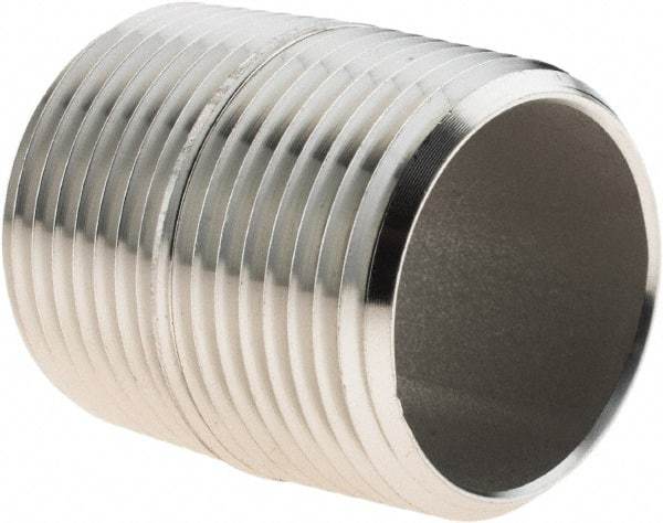 Value Collection - 1" Pipe x 1-1/2" Long, Grade 304/304L Stainless Steel Pipe Nipple - Welded & Threaded - Americas Industrial Supply