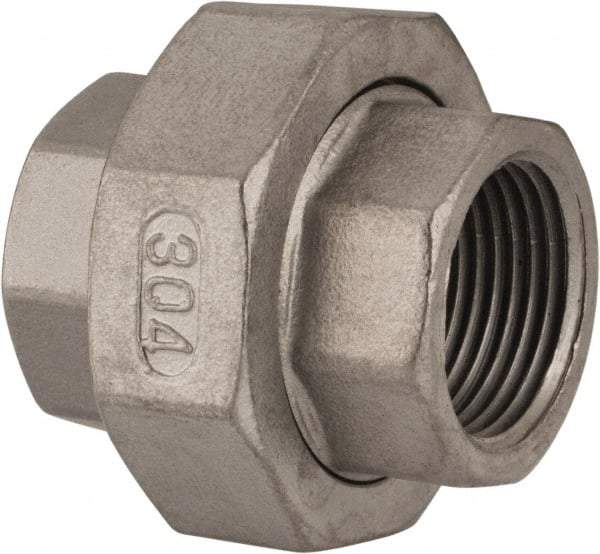 Value Collection - 3/4" Grade 304 Stainless Steel Pipe Union - FNPT x FNPT End Connections, 150 psi - Americas Industrial Supply