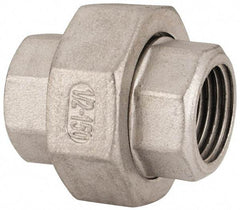 Value Collection - 1/2" Grade 304 Stainless Steel Pipe Union - FNPT x FNPT End Connections, 150 psi - Americas Industrial Supply