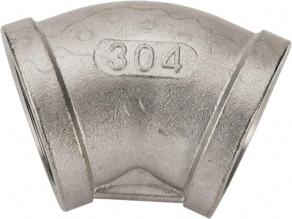 Value Collection - 1-1/4" Grade 304 Stainless Steel Pipe 45° Elbow - FNPT x FNPT End Connections, 150 psi - Americas Industrial Supply