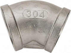 Value Collection - 1-1/4" Grade 304 Stainless Steel Pipe 45° Elbow - FNPT x FNPT End Connections, 150 psi - Americas Industrial Supply