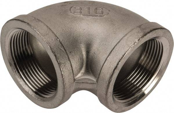 Value Collection - 1-1/2" Grade 316 Stainless Steel Pipe 90° Elbow - FNPT x FNPT End Connections, 150 psi - Americas Industrial Supply