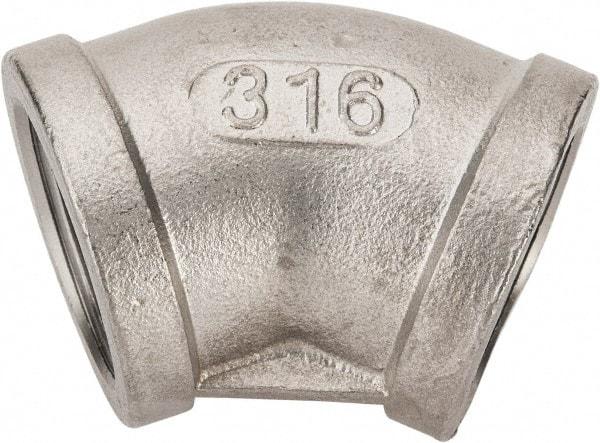 Value Collection - 1" Grade 316 Stainless Steel Pipe 45° Elbow - FNPT x FNPT End Connections, 150 psi - Americas Industrial Supply