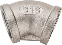 Value Collection - 1" Grade 316 Stainless Steel Pipe 45° Elbow - FNPT x FNPT End Connections, 150 psi - Americas Industrial Supply