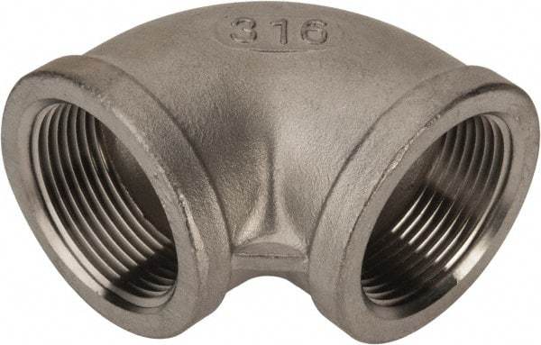 Value Collection - 1-1/4" Grade 316 Stainless Steel Pipe 90° Elbow - FNPT x FNPT End Connections, 150 psi - Americas Industrial Supply